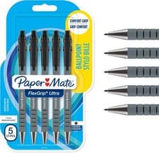 Image of Paper Mate 1.0 mm Flexgrip Ultra Retractable Ballpoint Pen, Medium Point, Black