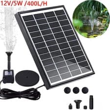 Image of 5W 400L/H Solar Panel Powered Water Pump Garden Pool Pond Fish Aquarium Fountain