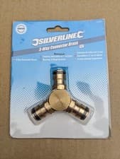 Image of SILVERLINE Brass Garden Hose 3 Way Connector 1/2"