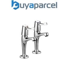 Image of Bristan Lever High Neck Pillar Kitchen Sink Taps Chrome With Ceramic Disc Valves