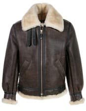 Image of Men Brown RAF Aviator Men's B-3 Sheepskin Shearling Leather Flight Bomber Jacket
