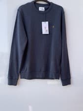 Image of Farah Tim Crew Men's 100% Cotton Sweatshirt True Navy Marl Size S Bnwt