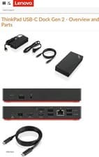 Image of Lenovo ThinkPad USB-C Gen 2 LDC-G2 Docking Station with 90W PSU and Cables