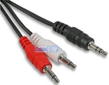 Image of 3M 3.5mm STEREO Jack Plug to 2 x MONO Jack Plugs SPLITTER Converter Cable Lead