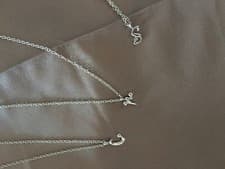 Image of Accessorize Sterling Silver Cubic Zirconia Alphabet letter necklace Lat
