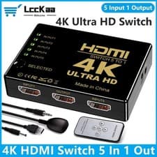 Image of 4K HDMI Switch Switcher Selector 5 Port Splitter Hub IR Remote For HDTV PS4 UK