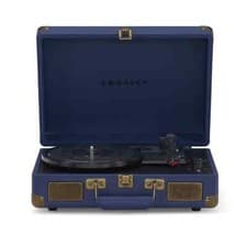 Image of Crosley Cruiser Deluxe Portable Bluetooth Turntable Retro Record Player Navy