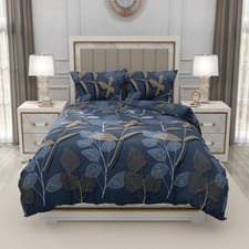 Image of 4 Piece Complete Bedding Set Duvet Cover Set Fitted Bed Sheet with Pillowcases