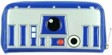 Image of LOUNGEFLY STAR WARS R2D2 PATENT ZIP AROUND WALLET