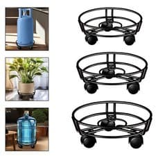 Image of Rolling Plant Stand Planter Trolley Patio Yard Heavy Pots Pot Caddy Wheels