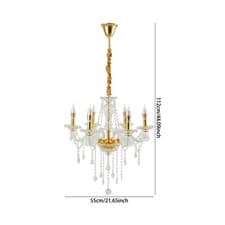 Image of Classic Crystal Chandelier Pendant Ceiling Lights with E14 Bulbs for Living Room