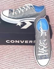 Image of CONVERSE ALL STARS Chuck Taylor LIFT OX - SILVER/UNIVERSITY UK 7.5/US 9.5/EU 41