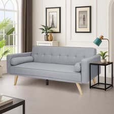 Image of 3 Seater Sofa Bed Faux Leather Sofa Bed Recliner Luxury/Budget Modest UK