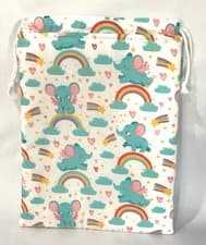 Image of Handmade Drawstring Toiletry /Wash /Cosmetic Bag Waterproof Lining Selection A