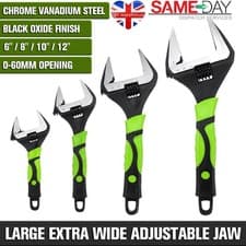 Image of Adjustable Extra Wide Jaw Wrench Spanner 6" 8" 10" 12" Heavy Duty 0-60MM Opening