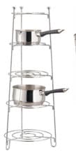 Image of APOLLO 5 TIER CHROME STORAGE STAND SAUCEPAN POT FRYING PAN RACK HOLDER KITCHEN
