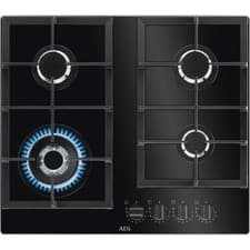 Image of AEG HKB64420NB Built In 59cm 4 Burners Black Gas Hob