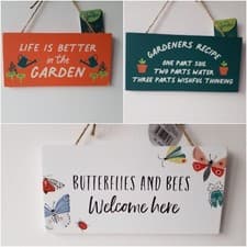 Image of Quote Wooden Hanging Garden Signs Fun Gift Idea Home Decor Garden Gift 20cm