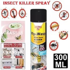 Image of Zero In Fly and Wasp Killer Spray 300ml Insect Mosquito Pest Repellent ZER906 UK