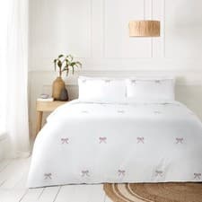 Image of Embroidered Duvet Quilt Cover Soft Cotton Blend Bedding Set Single Double King