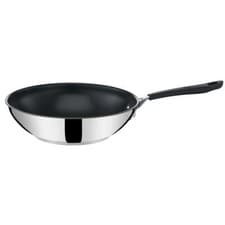 Image of Tefal Premium Jamie Oliver 28cm Wok Pan Stainless Steel Suitable All Hobs
