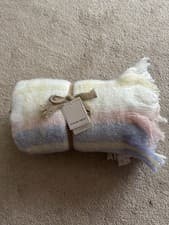 Image of Pastel Check Mohair Throw 130 X 180 Cm BNWT
