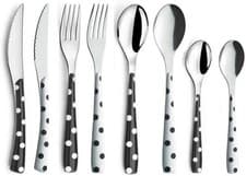 Image of AMEFA STAINLESS STEEL CUTLERY SET 24 PIECE 6 PERSON ECLAT DOTS MONO **NEW**