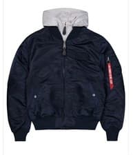 Image of Alpha Industries MA-1 D-Tec Hood Bomber Jacket - Rep Blue, Large