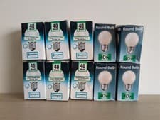 Image of 10 X 40w Crompton Opal Round Golfball Bulbs 240v Edison Screw E27 New Boxed