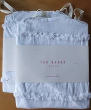 Image of TED BAKER Standard Pillowcase Pair MAGNOLIA TUFTED WHITE New