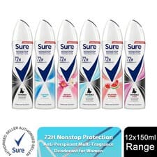 Image of Sure Nonstop Protection 72H Anti-Perspirant Deodorant Aerosol 150ml, 12 Pack