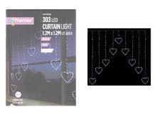 Image of Rainbow LED Heart Curtain Lights Premier Christmas Window Lights 1.2M x 1.2M