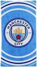 Image of Manchester City FC Beach Bath Gym Towel 100% Cotton Blue Club Crest Football