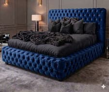 Image of Luxury CHESTERFIELD PLUSH/CRUSHED VELVET AMBASSADOR BED/DOUBLE,KING,SUPER KING