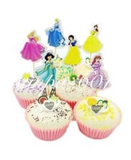 Image of Disney Personalised Birthday Cake Cupcake Toppers Princess Jasmine Belle Frozen
