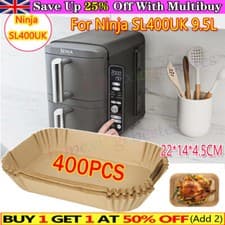 Image of 300X Disposable Air Fryer Paper Liners NonStick.Parchment.For Ninja SL400UK 9.5L