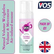 Image of 1 x VO5 Natural Volume Foam Mousse with Weightless Volume & Movement 150ml
