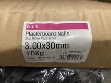 Image of 9 KG box of Plasterboard Nails 3.0 X 30mm Zinc Yellow Passivated £40 Plus VAT