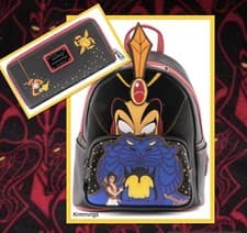 Image of Loungefly Disney Aladdin Jafar Villains Scene Mini Backpack & Wallet Set; NEW!