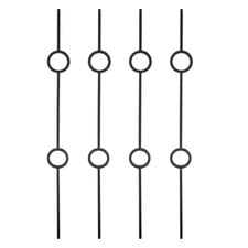 Image of Black Iron Twin Circle Stair Spindle Baluster Metal Railing