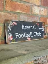 Image of Arsenal Football Club Sign Rusty Worn Weathered Emirates Gunners Road Street