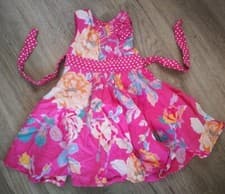 Image of NEW Monsoon Sleeveless Summer Dress 3-6 Months Flowers Floral Pink Orange Party