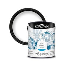 Image of Crown Premium Pure Brilliant White Matt Emulsion Paint 2.5L Walls & Ceilings