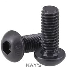 Image of M5 (5mmØ) BUTTON HEAD SCREWS ALLEN KEY HEX SOCKET BOLTS BLACK HIGH TENSILE 10.9