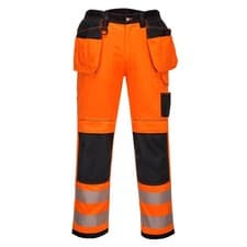 Image of Portwest T501 Mens PW3 Hi Vis Work Trousers - Holster Pocket Workwear Safety Con