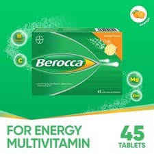Image of Berocca Orange Effervescent Tablets 45 Count Caffeine Free Vitality Boost