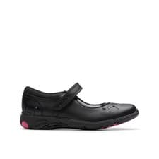 Image of Clarks Relda Wish Girls Black School Shoe