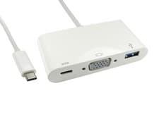 Image of CMS Cables 15cm Leaded USB Type C to VGA & USB Adapter with PD Function