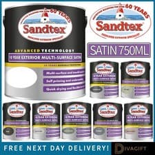 Image of SANDTEX 10 YEAR EXTERIOR MULTI-SURFACE SATIN PAINT 750ML FOR METAL WOOD PLASTIC