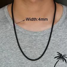 Image of Box chain necklace for men & women, stainless Steel choker , 8/ 40 in, 2/3/4/5mm